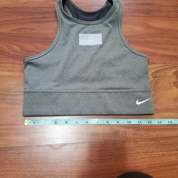 Nike US Flag Everything Sports Bra Grey Women's Size Small Racerback Activewear - Picture 8 of 9